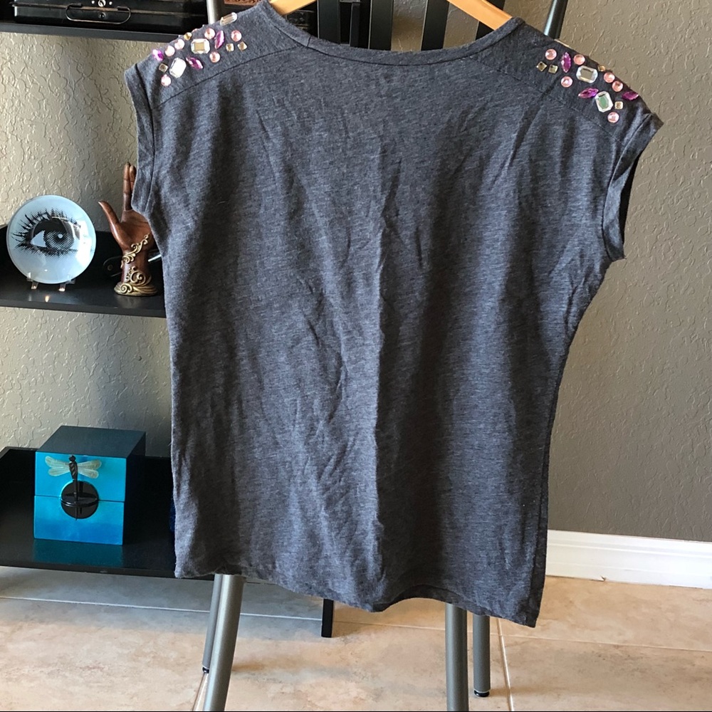 Cute Rhinestone Shoulder Top - Picture 2 of 3